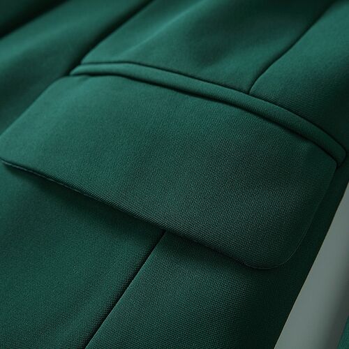 HIGH QUALITY Newest 2018 Designer Blazer Women's Long Sleeve Double Breasted Metal Lion Buttons Blazer Jacket Outer Dark Green