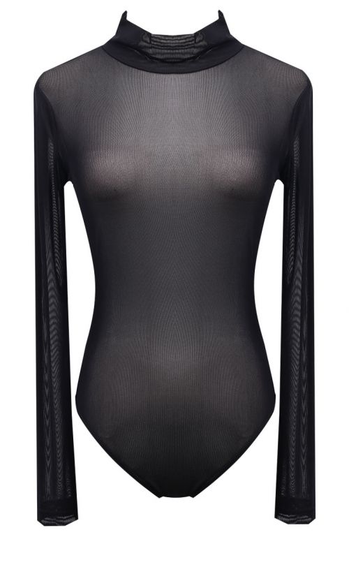 2020 Transparent Sexy Mesh Bodysuit 5 Colors Long Sleeve Jumpsuit Women's One Piece Sheer Leotard One Piece Underwear Teddy